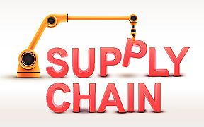 Blog - Robotic Arm Lifting Supply Chain Word